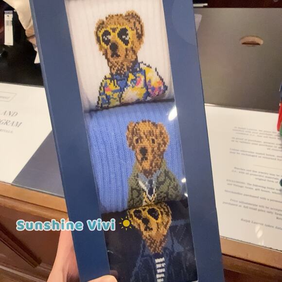 NEW Polo Ralph Lauren Men's Polo Bear 3-Sock Gift Set Holidy gift - Picture 2 of 5